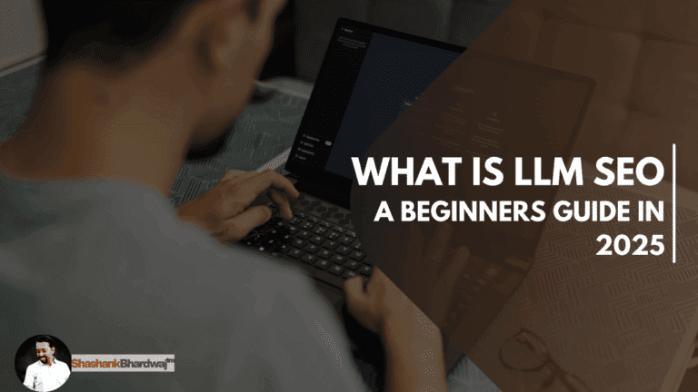 Person using laptop for LLM SEO guide