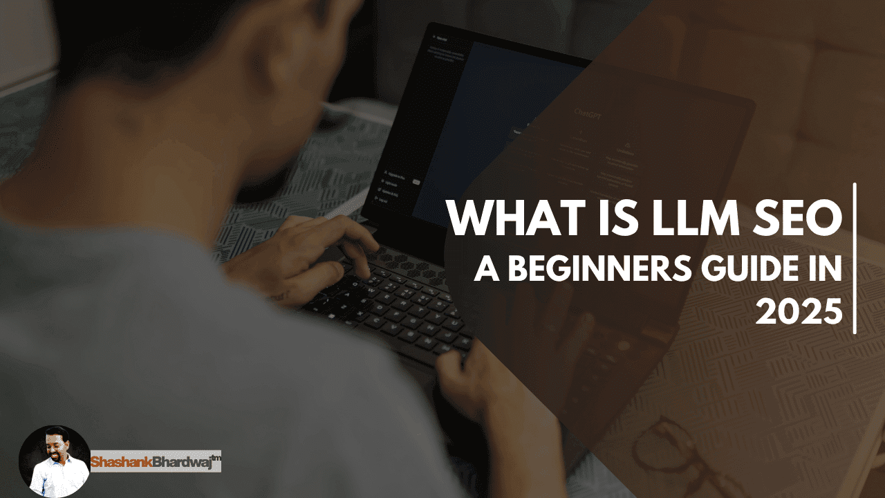 Person using laptop for LLM SEO guide